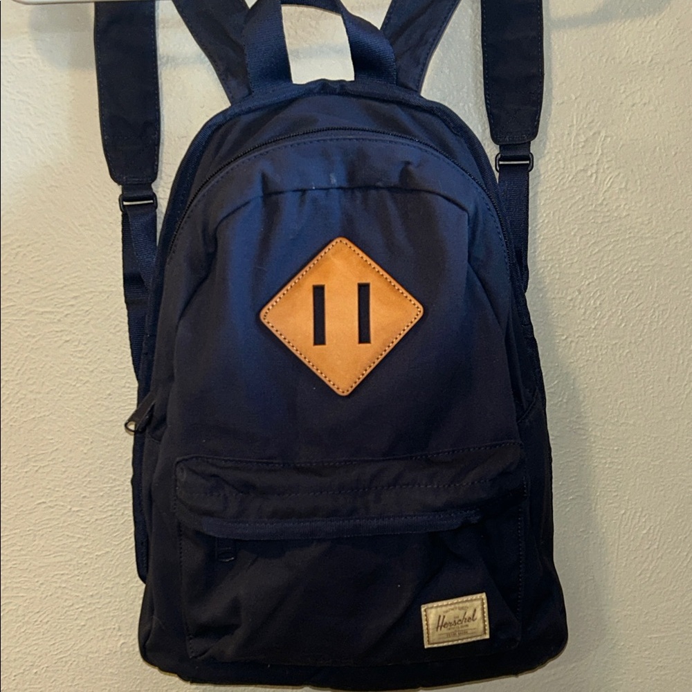 Herschel Supply Company Navy Small Backpack with Leather Accent